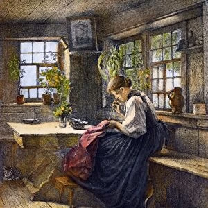 SEWING, 19th CENTURY. A Tranquil Hour