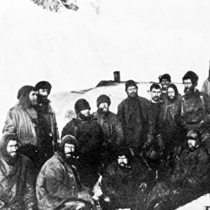 SHACKLETON EXPEDITION, 1916. Members of Ernest Shackletons Imperial Trans-Antarctic