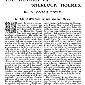 SHERLOCK HOLMES. The Return of Sherlock Holmes: The Adventure of the Empty House