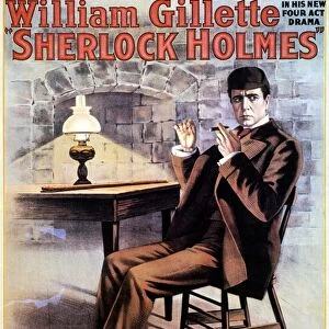 SHERLOCK HOLMES. William Gillette in the title role of his New York theatrical
