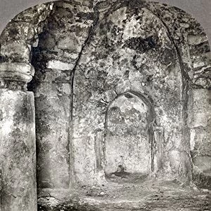 SHILOH: TEMPLE, c1908. Interior of a temple at the ancient city of Shiloh. Photograph