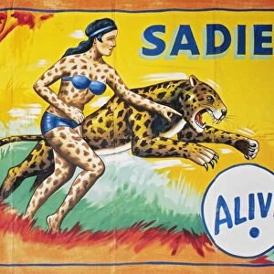 SIDESHOW POSTER, c1965. Sideshow poster by Snap Wyatt, of Sadie, The Leopard Woman, c1965