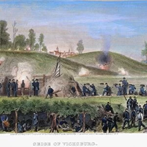 SIEGE OF VICKSBURG, 1863. The Siege of Vicksburg, Mississippi, 18 May to 4 July 1863: steel engraving, 1867