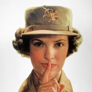 Silence Means Security. American World War II poster featuring a WaC (member of the Womens Auxiliary Army Corps) warning of the danger of careless talk