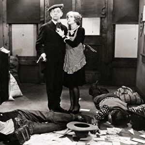 SILENT FILM STILL: HOLD UP. Lloyd Hamilton in a scene from a silent film