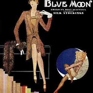 SILK STOCKINGS AD, c1925. American magazine advertisement, c1925, for Blue Moon