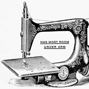 SINGER SEWING MACHINE. Line engraving, American, c1900