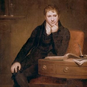 SIR HUMPHRY DAVY (1778-1829). English chemist. Oil on canvas, 1803, by Henry Howard