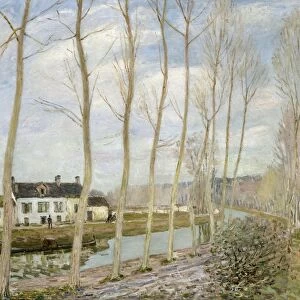 SISLEY: THE LOINGs CANAL. Oil on canvas, Alfred Sisley, 1892