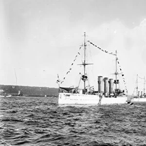 SMS DRESDEN. German Imperial Navy light cruiser. Photograph, early 20th century