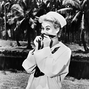 SOUTH PACIFIC, 1958. Mitzi Gaynor in the role of Nellie Forbush in the 1958 film adaptation of the Richard Rodgers and Oscar Hammerstein musical South Pacific