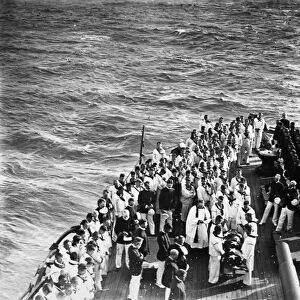 SPANISH-AMERICAN WAR. The burial at sea, from aboard the U