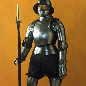 SPANISH ARMOR, c1490. Armor of a Spanish man-at-arms, c1490