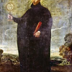 ST. IGNATIUS LOYOLA (1491-1556). Spanish soldier and ecclesiastic. Oil on canvas