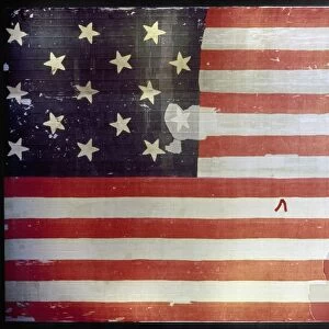 THE STAR SPANGLED BANNER. The 15 star American flag that flew over Fort McHenry
