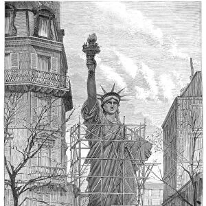 STATUE OF LIBERTY, 1884. Wood engraving from a French newspaper of 1884