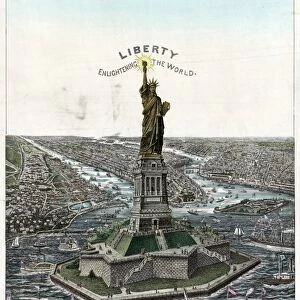 STATUE OF LIBERTY, c1885. Liberty Enlightening the World. Lithograph, c1885