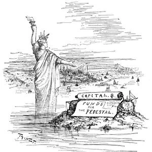 STATUE OF LIBERTY CARTOON. Cartoon, 1884, by Thomas Nast