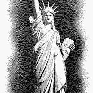 STATUE OF LIBERTY. Wood engraving, 1877