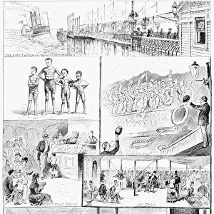 STEAMBOAT EXCURSION, 1882. Sunday steamboat excursions - The last of the season