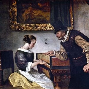 STEEN: HARPSICHORD LESSON. Oil on canvas, by Jan Steen