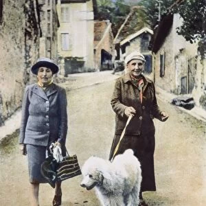 STEIN AND TOKLAS, 1944. American writer Gertrude Stein (1874-1946) in southeastern