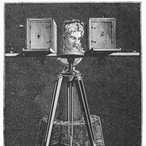 STEREOPTICON, 19th CENTURY. Line engraving, French, 19th century