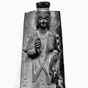 Stone relief sculpture of the bodhisattva Guanyin. Northern Wei, 386-534 A. D
