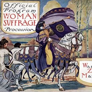 SUFFRAGETTE PARADE, 1913. Cover for the program of the suffragette demonstration for womens right to vote in Washington, D. C. on 3 March 1913