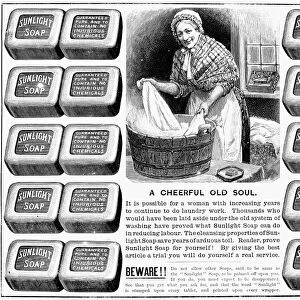 SUNLIGHT SOAP AD, 1891. English newspaper advertisement, 1891