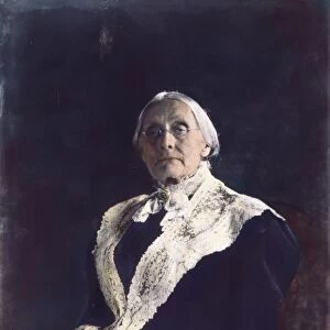 SUSAN B. ANTHONY (1820-1906). Oil over a photograph, 1900, by Frances Benjamin Johnston