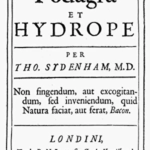 SYDENHAM: TRACTATUS, 1683. Title page of the first edition of Thomas Sydenham s