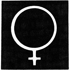 SYMBOL OF VENUS. Astronomical symbol for the planet Venus, the mirror of the Roman