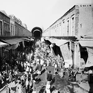 SYRIA: BAZaR, c1910. The Souk El-Arwam bazaar in Damascus, Syria. Photograph, c1910