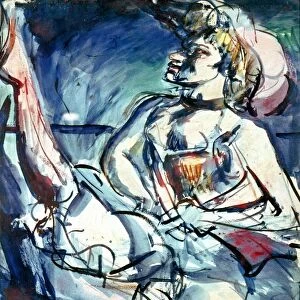 Tabarin. Dancer at the Tabarin nightclub in Montmartre, Paris. Oil on canvas, 1905, by Georges Rouault