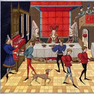 The table service of a lady of quality: miniature from the 15th century French manuscript of the Romance of Renaud de Montauban