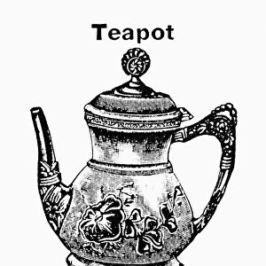 TEA POT, 1895. Silver plated teapot. American catalogue advertisement, 1895