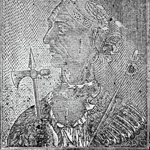 TECUMSEH (c1768-1813). Shawnee chief. Wood engraving, 1818
