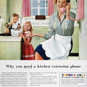 TELEPHONE ADVERTISEMENT. Bell Telephone advertisement from an American magazine, 1959