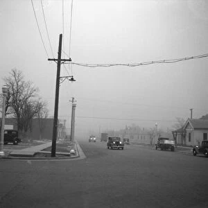 TEXAS: DUST STORM, 1936. Scene in Amarillo, Texas, during a dust storm