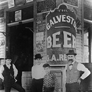 TEXAS: GALVESTON, 1898. People standing outside Reyders Corner Grocery at 3602