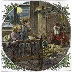 THOMAS NAST: SANTA CLAUS. Santa Claus coming down the chimney
