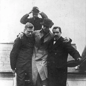 TITANIC: HAROLD BRIDE. With his feet crushed and frostbitten, second wireless operator of the Titanic leaves the Carpathia