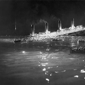 TITANIC: RE-CREATION, 1912. A Hollywood re-creation of the sinking of the Titanic in 1912. No actual photograph of the event exists