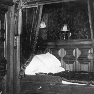 TITANIC: SUITE, 1912. A private suite appointed with a four-post bed, only two such apartments on the Titanic