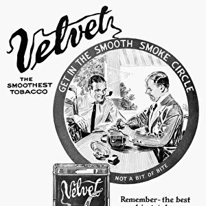 TOBACCO AD, 1913. American magazine advertisement for Velvet tobacco, 1913
