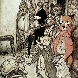 The Tortoise and the Hare. Illustration by Arthur Rackham (1867-1939) for Aesops fable