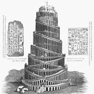 TOWER OF BABEL. Engraving, early 19th century
