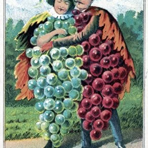 TRADE CARD, c1887. Pressed grapes. Trade card published by J. H. Bufford, c1887