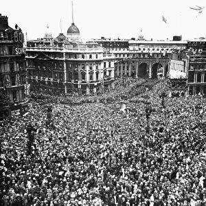 TRAFALGAR SQUARE, 1919. Part of the enormous crowd at Trafalgar Square during the